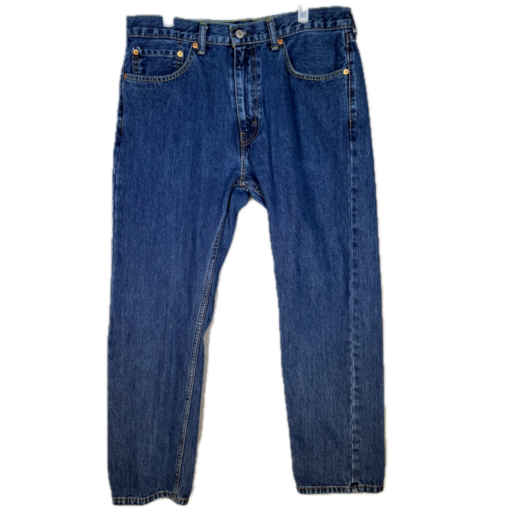 Levi’s 505 Men’s Jeans 36 x 30 Blue Denim Stretch Mid-Rise Straight Leg
